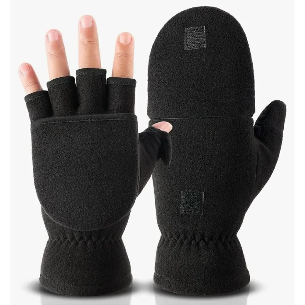 NWT Charter Club Black & White Snowflakes Nordic Beanie Pom Pom Gloves 2 Pc Set